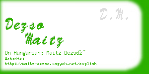 dezso maitz business card